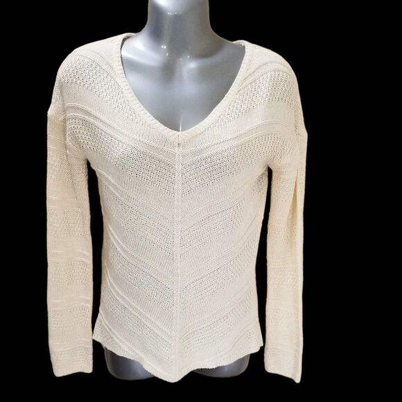 Pink Rose V-neck Cable Knit Sweater Jumper Size XS - Picture 1 of 5